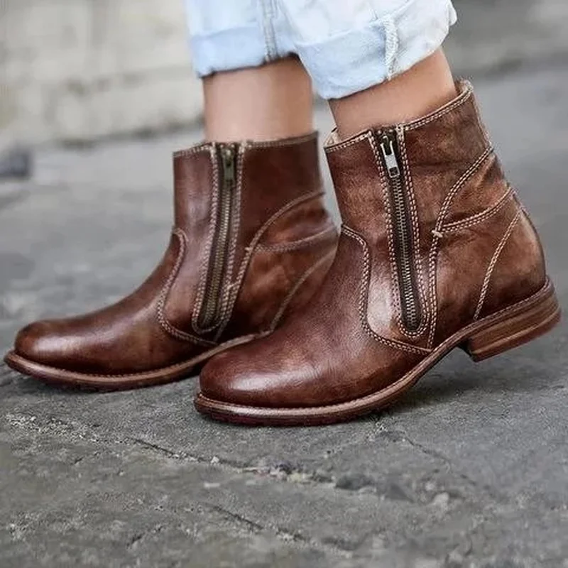

Ankle Boots for Women Chunky Low Heels Autumn Shoes Short Booties Non-slip Matin Shoe Fashion Shoes 2019women Shoes c45