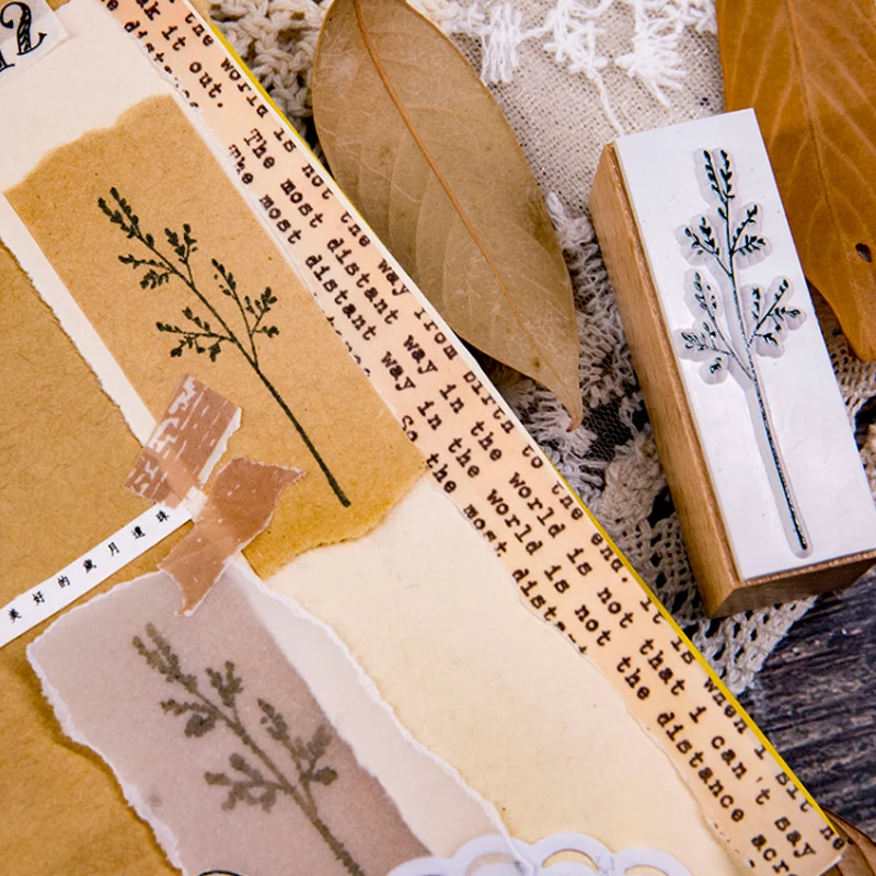 Винтажная трава печать растения DIY Деревянные и резиновые штампы для скрапбукинга канцелярские товары Скрапбукинг Стандартный штамп