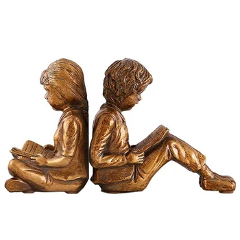 

Reading Child Bookends Home Decoration Accessories Office Study Room Display Book Stand Resin Ornaments Desktop Decors