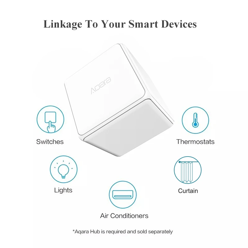 Контроллер Magic Cube Aqara Zigbee шесть действий подключение к хабу aqara Gateway 3 для