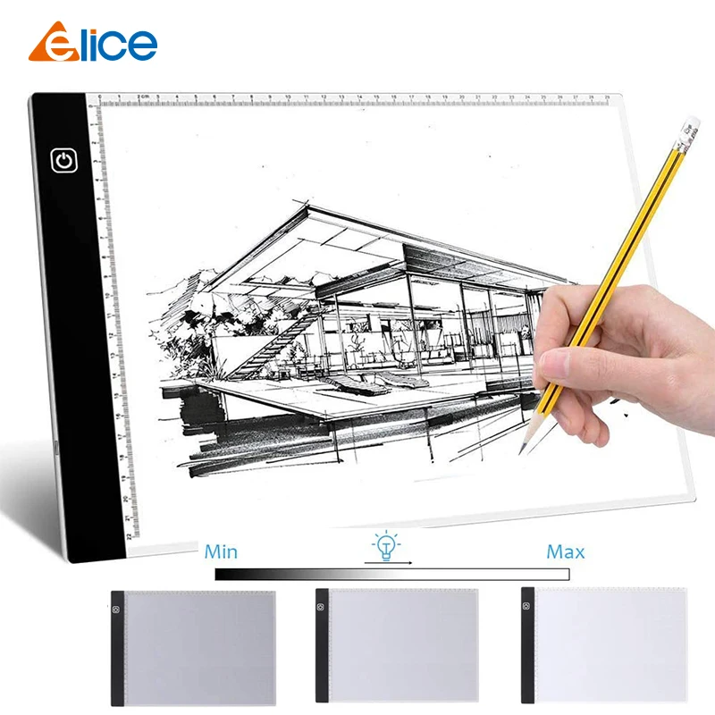 Elice A4 LED Light Box Digital Graphic Tablet Drawing Writing Tracing Copy Pad Work Board With Diamond painting Tool