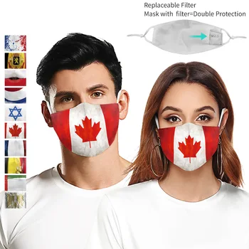 

Face Mask Flag Graphic Printed Reusable Breathable Protective Mask Washable Fashion Fabric Cloth Dust Mask with Filter PM2.5