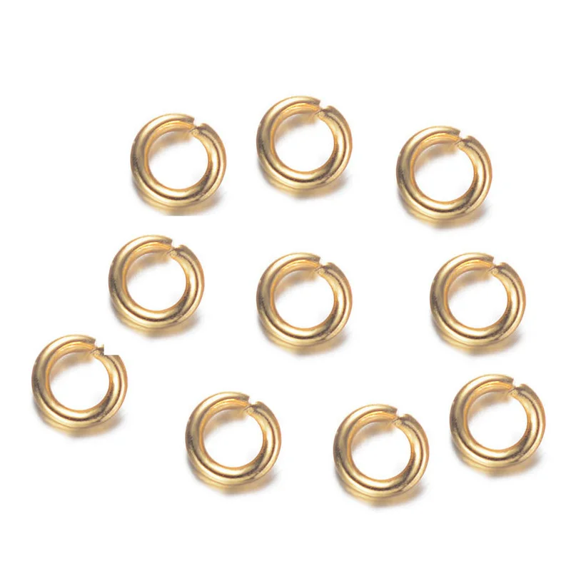 Высококачественные золотые кольца из нержавеющей стали для изготовления ювелирных изделий, фурнитура и ожерелье, серьги