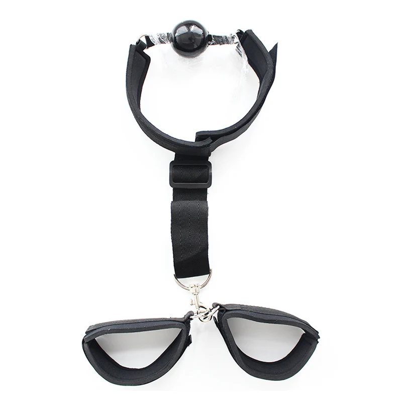 SM sex toys anti-binding handkerchief slaves training ball mouth forced binding bondage Set Erotic Back Handcuffs Adult Games |