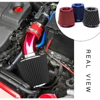

Universal Car Air Filter 76mm 3 Inch High Flow Car Cold Air Intake Filter Aluminum Non-woven Fabric Rustproof Air Intake Hose