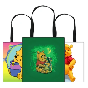 

Women's Tote Bag Large Beach Handbags Shopper Printed Winnie Polyester Bag Reusable Ladies Designer Shopping Bags Eco Foldable T