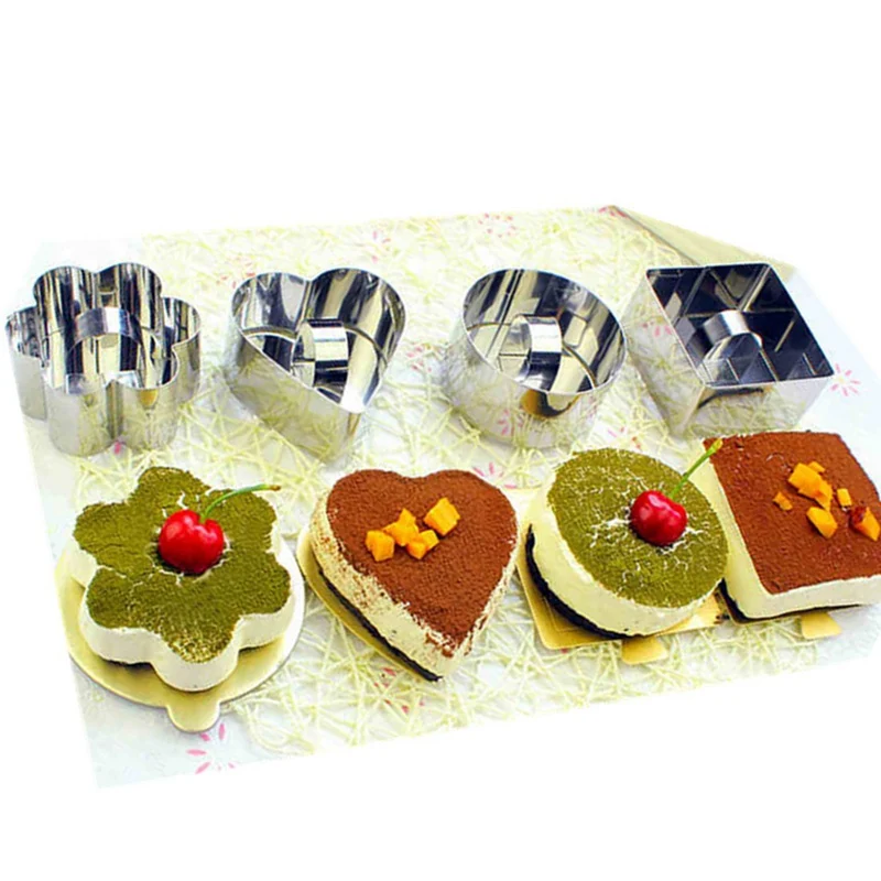 Stainless Steel Mousse Cake Ring Mold Layer Slicer Chef Knife Baking Pastry Tool Fluffy Pancake Salad Tips | Дом и сад