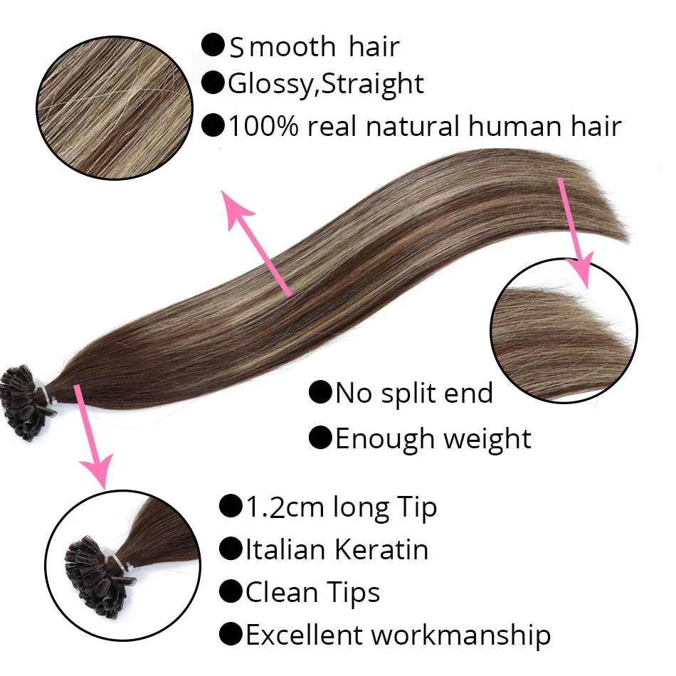 MRSHAIR 1 г/шт. 14 &quot18" 20 &quotOmbre Fusion волосы для наращивания прямые Remy Nail Keratin