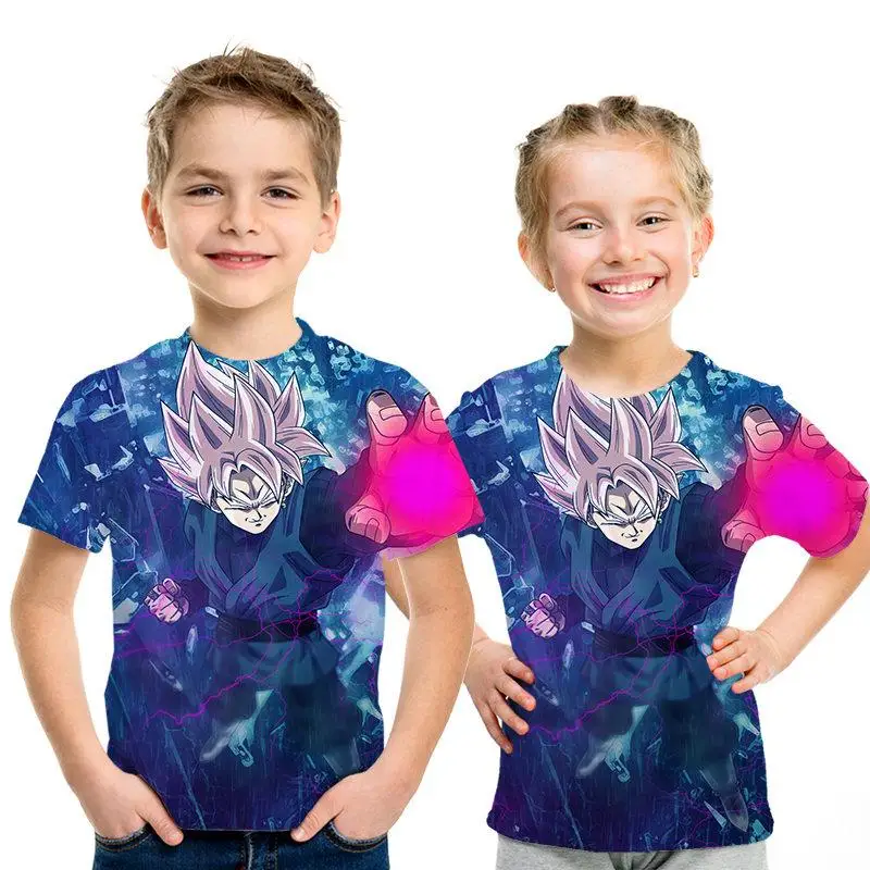 Goku/Vegeta patrn Dragon Ball animacin patrn nios camiseta impresin 3D nios camiseta hombres/nias moda camiseta