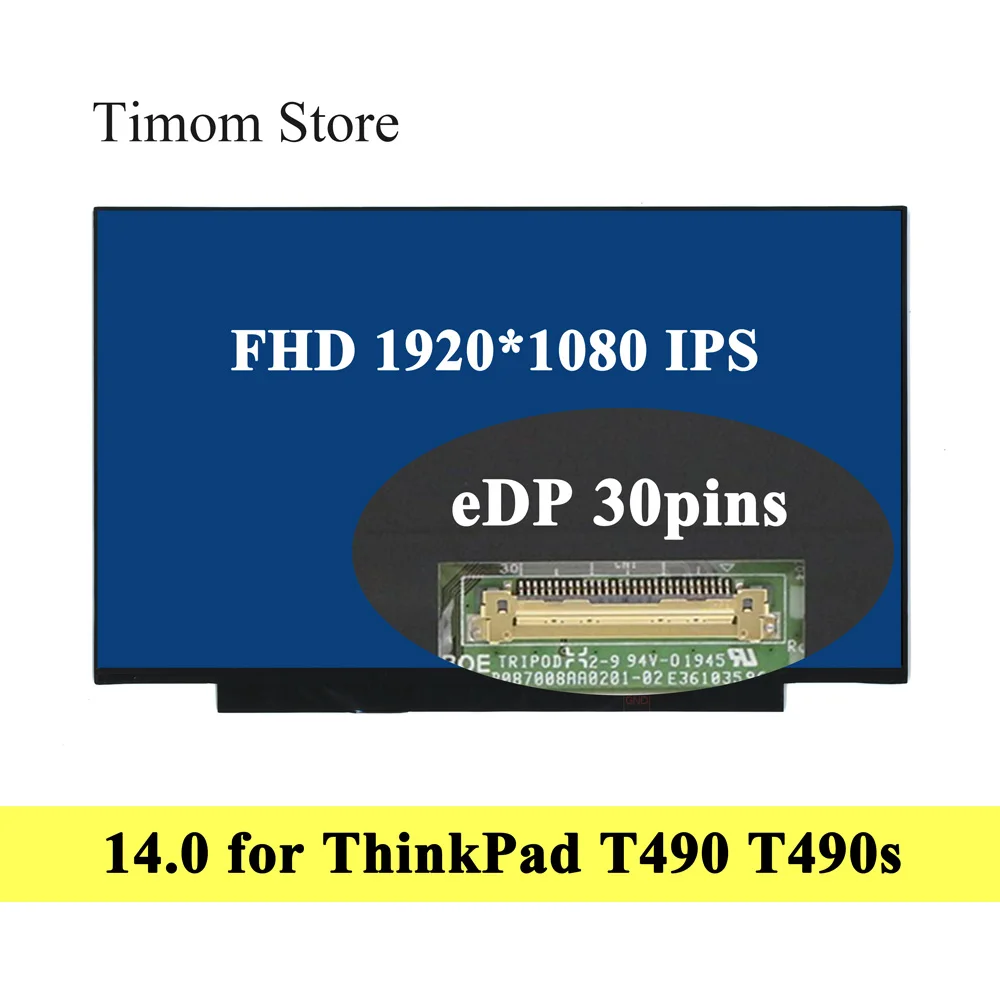 Экран для ноутбука ThinkPad T490 20N2 20N3 20Q9 20QH 20RY 20RX Lenovo T490s 20NX 20NY 14 0 дюйма FHD IPS без винтовых отверстий не