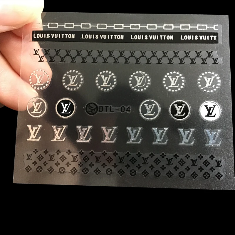 10 шт./партия Золотые/Серебряные наклейки для ногтей фирменный логотип стикеры 3D на ногти Nail Art наклейки украшение для маникюра «сделай сам» инструменты 6 типа