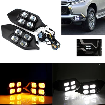 

for Mitsubishi Pajero Sport 2016 2017 LED DRL headlight fog lights Daytime Running Lights headlights fog light led foglights