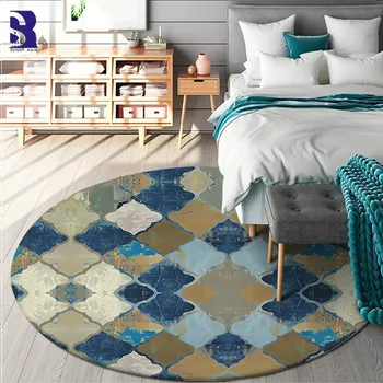 

SunnyRain 1-piece Fleece Printed Round Area Rug for Living Room Kitchen Rug Bedroom Carpets and Rugs