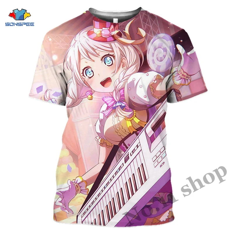 Anime Bang Dream Shirt 3D Print Men's T Shirt Casual Harajuku Short Sleeve kawaii Cartoon Cute Girl loli Women Tees Tops Shirt (4)