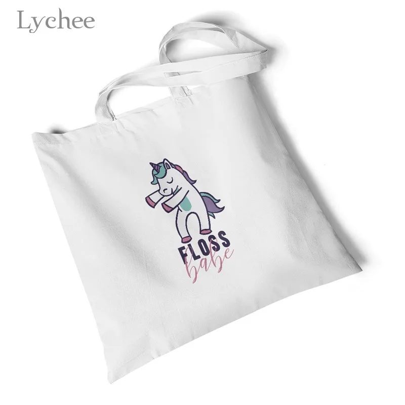 Floss babe Lychee Harajuku экологические сумки для покупок Женская парусиновая сумка с буквенным принтом повседневные студенческие сумочки пляжная большая белая сумка на плечо - Цвет: Floss babe