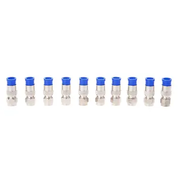 

10Pcs RG6 RG59 F Compression Connectors Coaxial Coax Cable Fitting Tools O-Ring