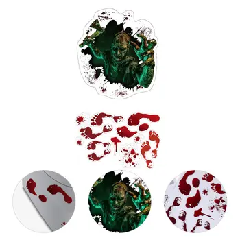 

1 Set Horror Blood Man Pattern Toilet Decal Bloody Footprint Toilet Seat Sticker