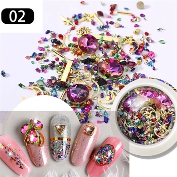 

1 Box Mixed Colorful Rhinestones for 3D Nail Art Decorations DIY Nails Art Crystal Stones Alloy Diamonds Jewelry Decor Manicure