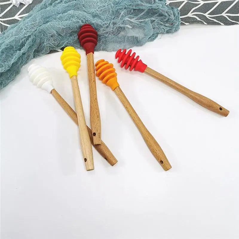5Pcs HONEY POT DIPPER Bee Jug Breakfast Jam Syrup HONEY DRIZZLER