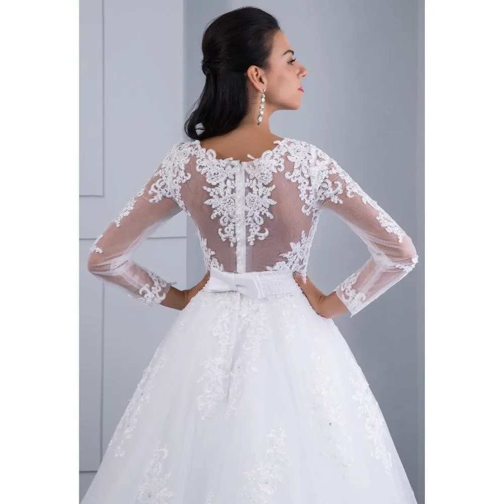 Бальное платье 2 в 1 Свадебные платья съемный шлейф аппликационные Жемчужины для Кружева Свадебные платья Vestido De Novias Vestidos de Noiva