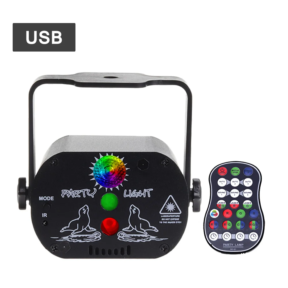 Acheter 120 modèles Laser scène lumière RGB LED USB projecteur fête KTV DJ  Disco lampe noël nouvel an fête lumières (commande vocale + télécommande)