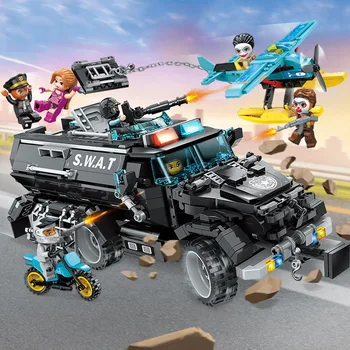 

SWAT Battle Force compatible city Fire engine 970PCS vehicle building block assemble educational toys 1930
