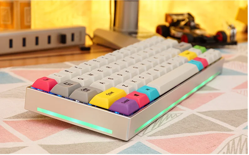 Металлический корпус с ЧПУ keycool 64 RGB клавиатура bluetooth механическая DSA keycap dyesub