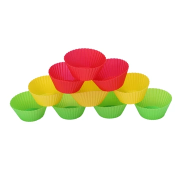 

New 12 pcs Silicone Cake Cupcake Liner Baking Cup Mold