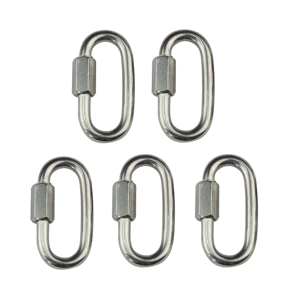 Stainless Steel 316 Marine Grade Chain Quick Link Carabiner Connector 6mm 8mm 