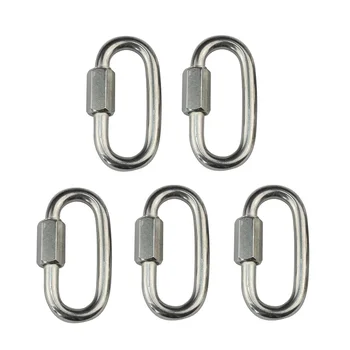 

5PCS 304 Stainless Steel Spring Snap Quick Link With Screw 5mm 6mm 7mm 8mm Rigging Hardware Quick Link Connector For Camping