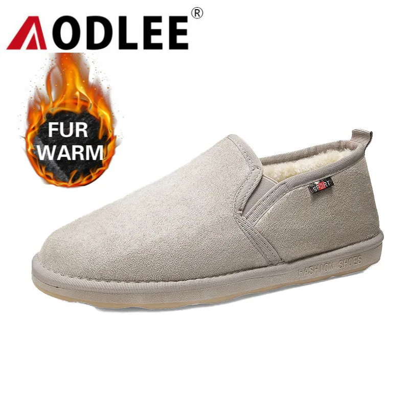 AODLEE/мужские зимние ботинки; модные теплые зимние ботинки с Плюшевым Мехом в Корейском стиле; удобная мягкая нескользящая обувь для пар