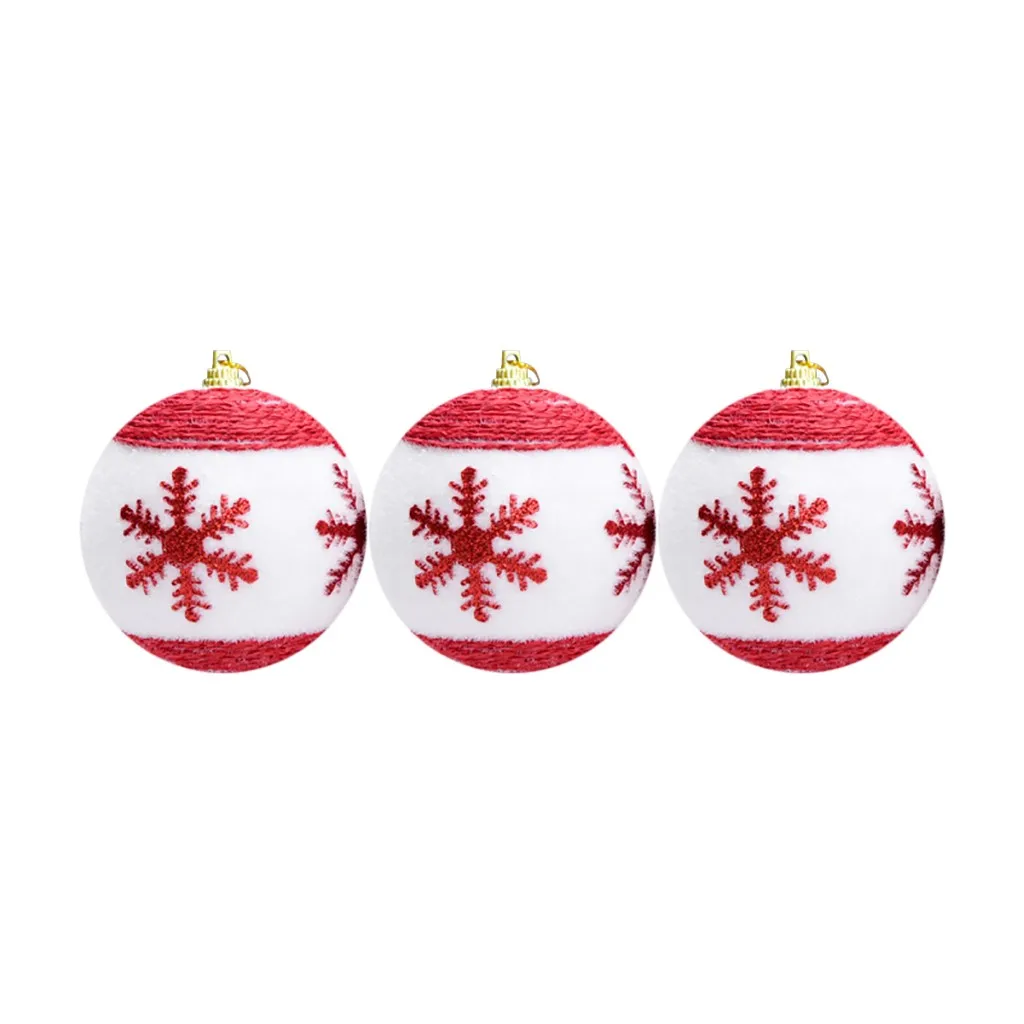 white gold red Christmas Tree Decor Balls Xmas Party Window Home Furnish Christmas Hanging Ball Ornament Decoration 7.5CM 3PC