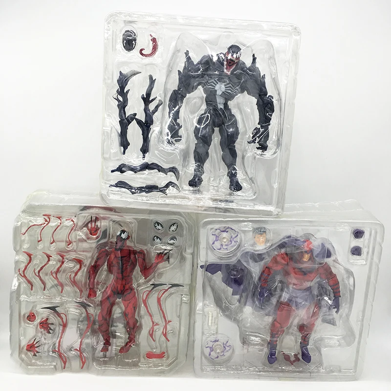 Yamaguchi Revoltech Venom Carnage X-men Росомаха Дэдпул гамбит Магнето Бэтмен Капитан американская Гвен Человек-паук фигурка