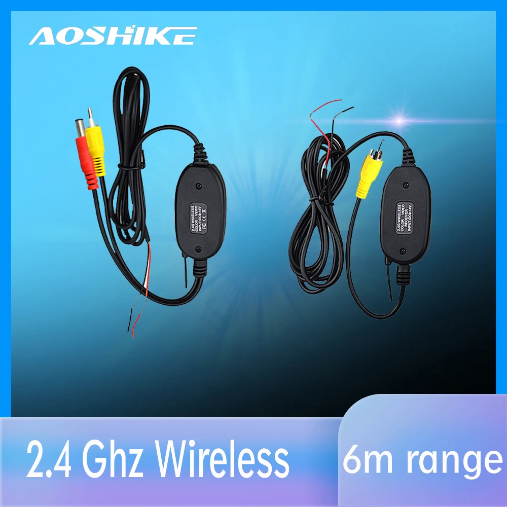 

AOSHIKE 2.4 Ghz Wireless Rear View Camera RCA Video Transmitter & Receiver Kit for Car Rearview Monitor FM Transmitter Receiver