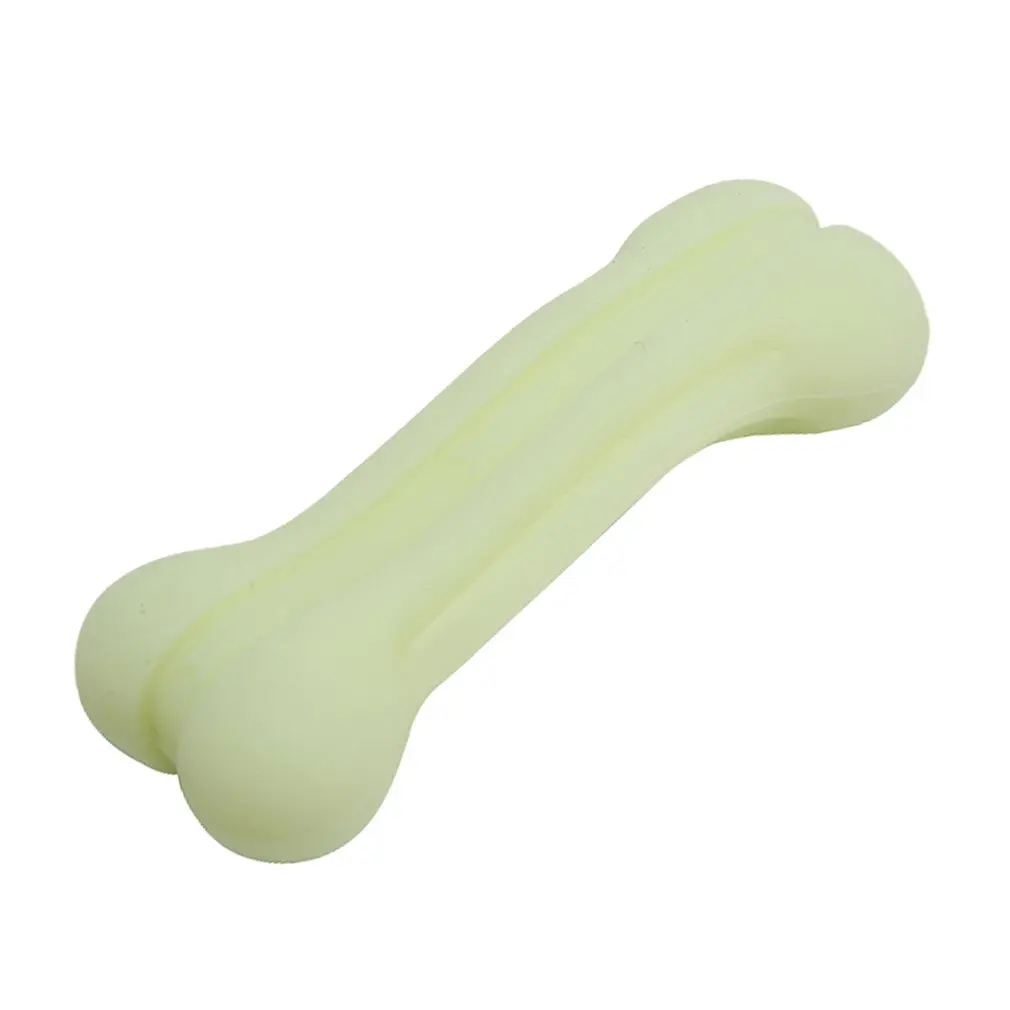 green bone Резиновая игрушка для собак с пластиковыми молярными зубами, игрушка для домашних животных, устойчивая к укусам, молярная тренировка - Цвет: green bone