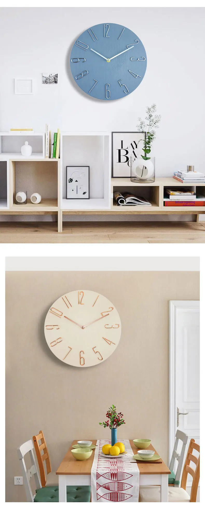 Nordic wall clock 12 inch creative wall watch clock living room room home modern silent wall clock home decoration