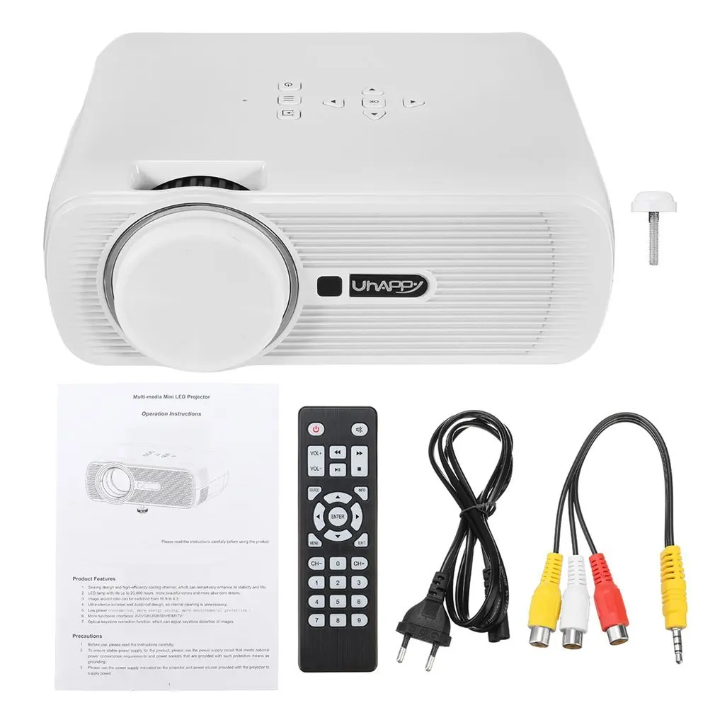 

LED Digital Projector For Android 4.4 U80 1080P HD Media Player Home Theater Movie Device Mini Projector EU US UK AU Plug