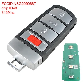 

Car Key 315Mhz 3+1 Buttons Car Remote Key Fob Smart Remote Key with ID48 Chip NBG009066T Fit for VW Passat CC 2006-2014