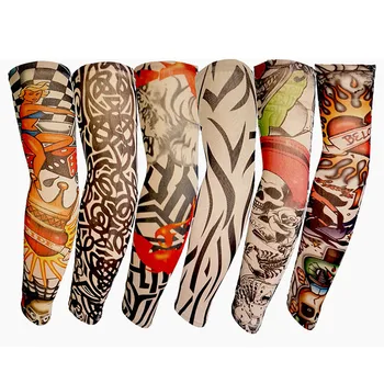 

6/10/20Pcs Nylon Elastic Fake Temporary Tattoo Sleeve Body Arm Tatoo Supplies EIG88