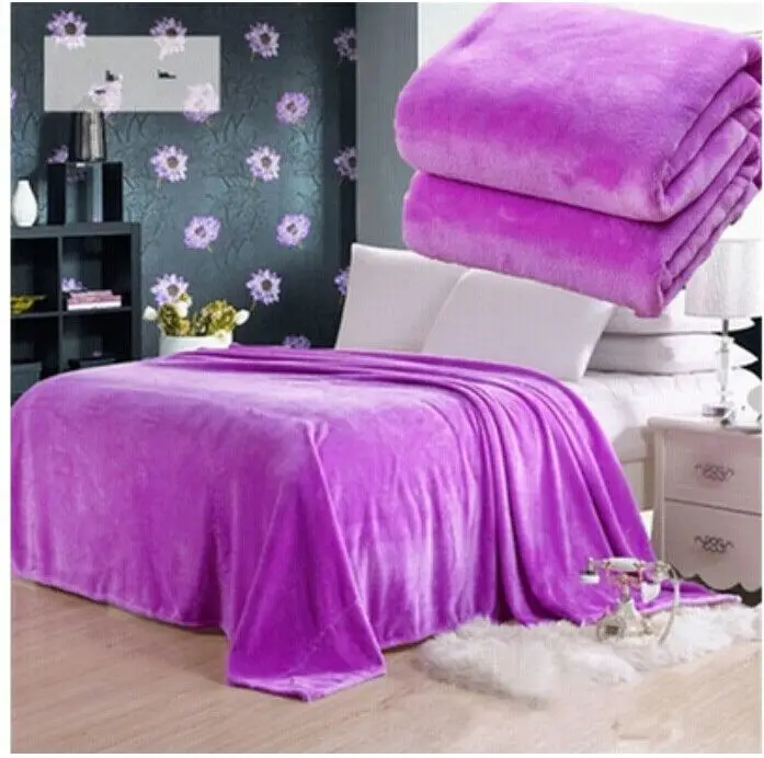 New Fashion Small Super Warm Solid Micro Plush Fleece Blanket Throw Rug Sofa Bedding | Дом и сад