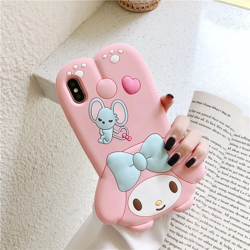 Для iphone 11 Pro Max Sanrio Мультфильм Мелодия друг Мягкий силиконовый чехол для телефона для iphone 6 6s 7plus 8plus X XR XS MAX чехол - Цвет: Розовый