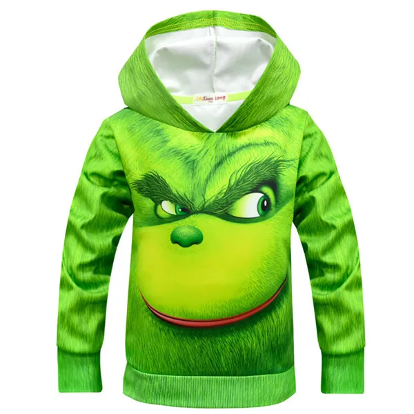 Green GRINCH/толстовки с капюшоном с рисунком майнкрафт; сезон осень-весна; пальто с капюшоном на молнии; Карнавальный костюм для детей - Цвет: Green