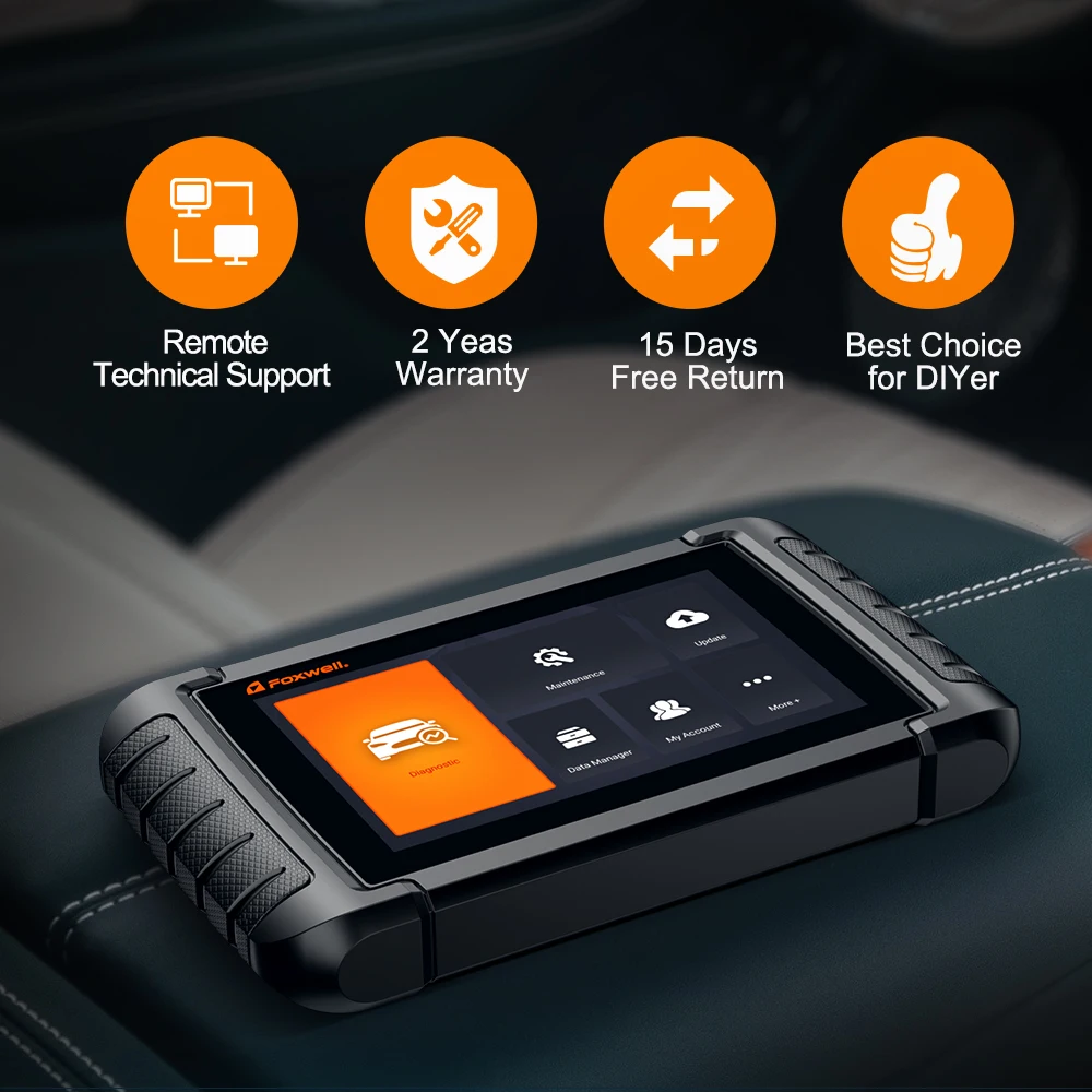 Tire Pressure Alarm Foxwell NT809 OBD2 Automotive Scanner Professional All System A/F 28 Reset Injector Coding Bi-directional Auto Diagnostic Tools car back sensor