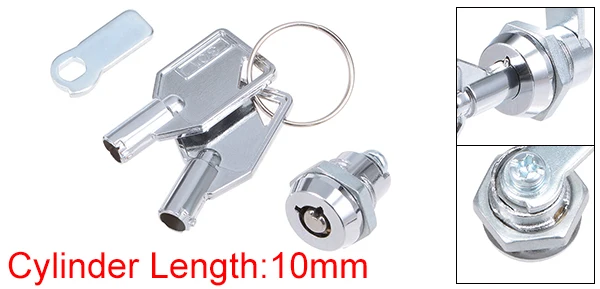 1pcs 10mm Uxcell цилиндр из цинкового сплава, цинковый сплав хромированная отделка трубчатый Cam Lock W ключ разные Ключи 1 шт 10 мм - Цвет: 1pcs 10mm