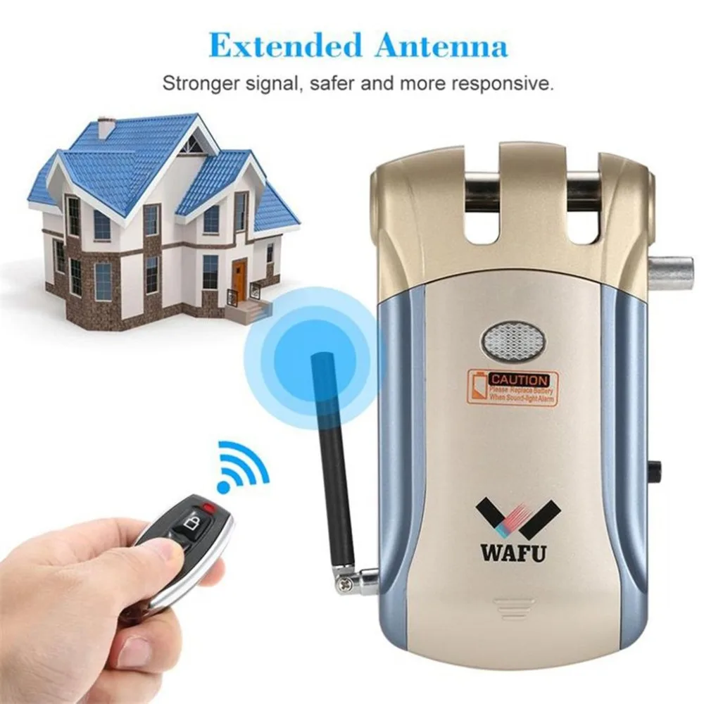 

WAFU WF-008 Smart Lock Remote control Inside touch unlock Keyless Smart Lock Deadbolt with Built-In Alarm Hot sales