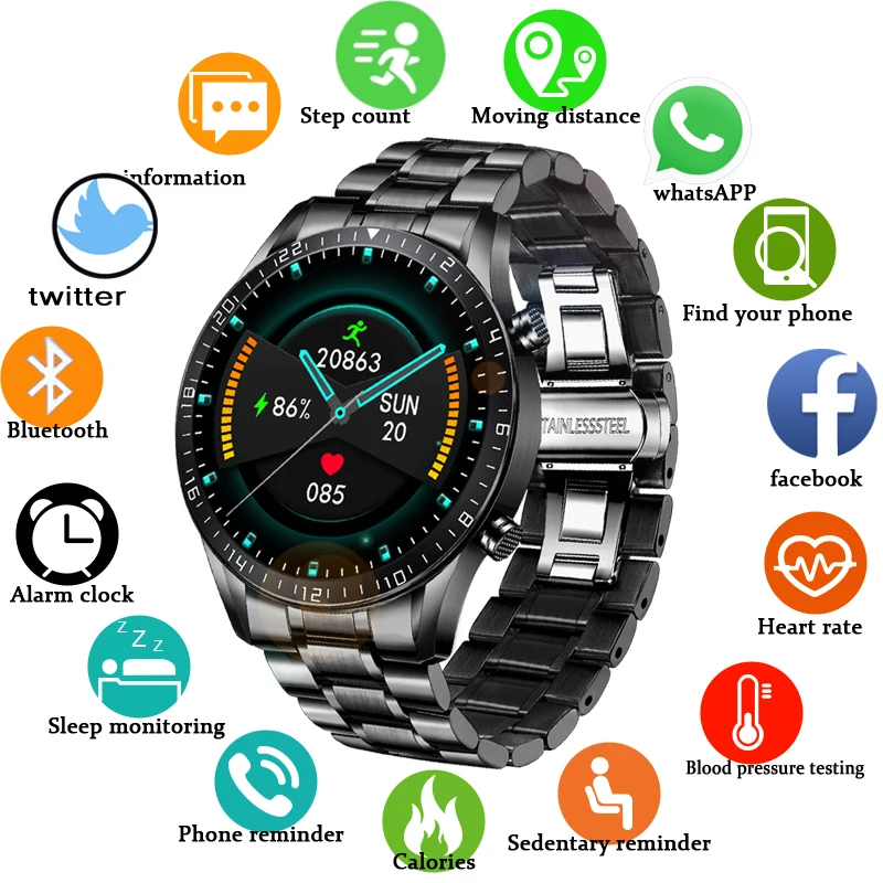 Vendedor Caliente LIGE-reloj inteligente con pantalla táctil para hombre, accesorio de pulsera resistente al agua con llamadas, Bluetooth, seguimiento de actividad deportiva y fitness, 2021 Zn7mzgVO9ap