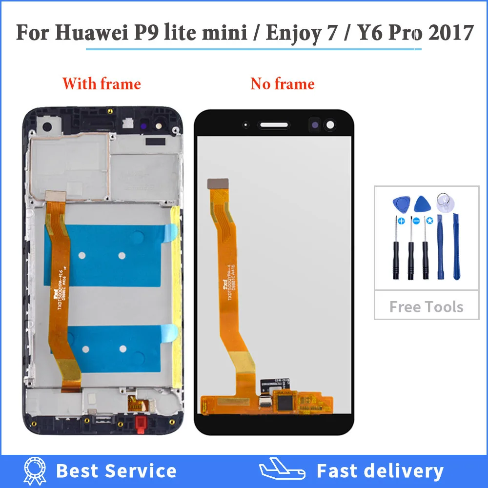 Для Huawei P9 lite mini LCD Enjoy 7 SLA L02 дисплей сенсорный экран дигитайзер в сборе рамка для Y6