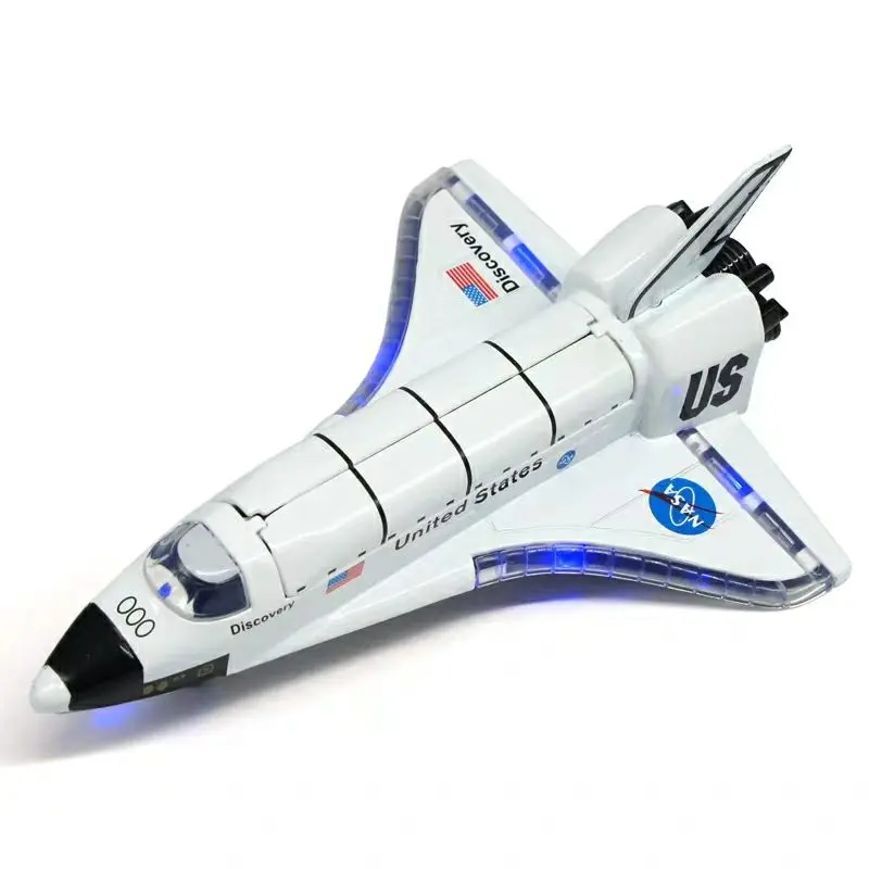New Space Colombia Shuttle Model Ship Alloy Pull Back LED Airplane Modeling With Sound and Light Effect Kid's Funny Toy | Игрушки и