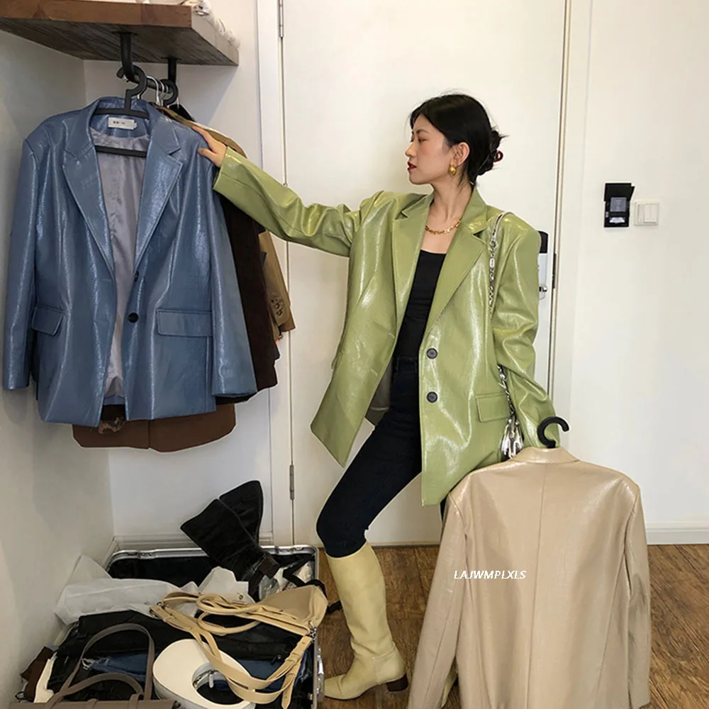 Женская Блестящая яркая куртка из искусственной кожи с узором крокодиловая кожа