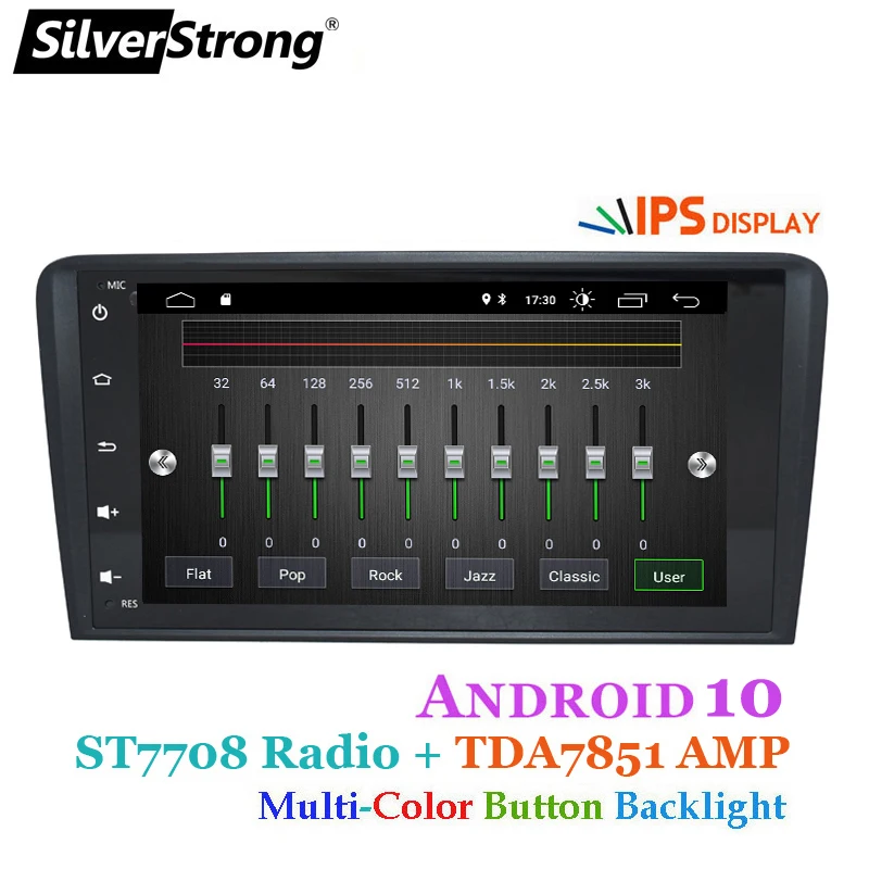 Автомагнитола SilverStrong 2 din IPS DSP Android 2003 dvd gps навигация для Audi A3 S3 2011